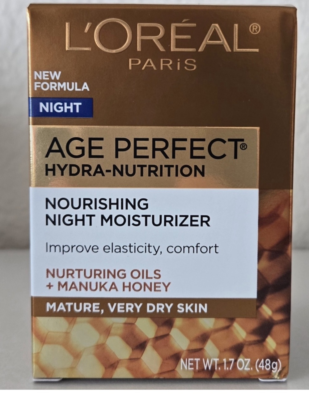 Age Perfect Hydra-Nutrition Nourishing Night Moisturizer with Manuka honey- Gold